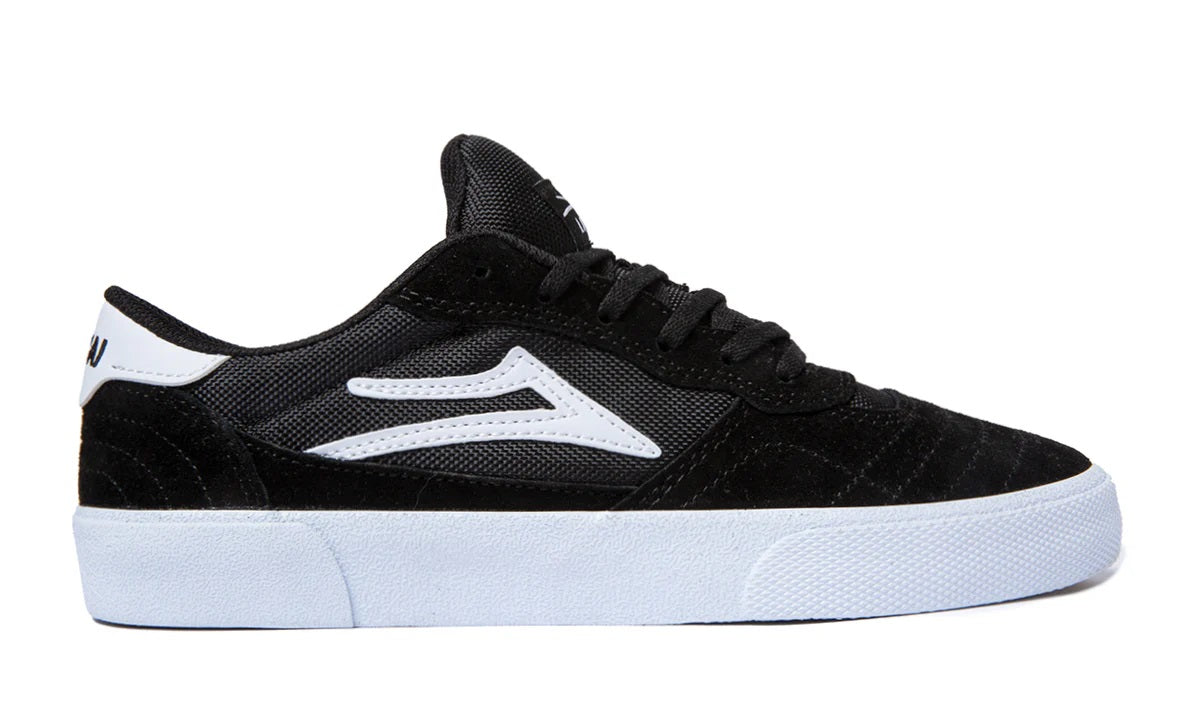Lakai Cambridge Skate Shoes Black/White Suede