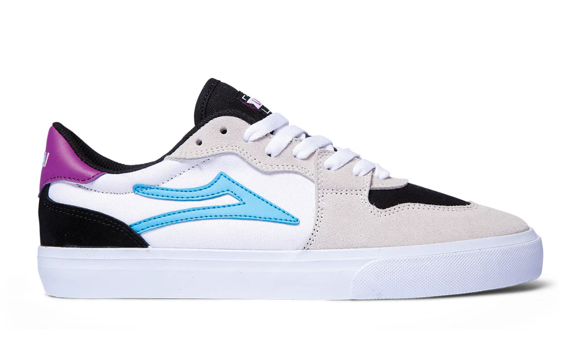 Lakai York Skate Shoes White/Black Suede