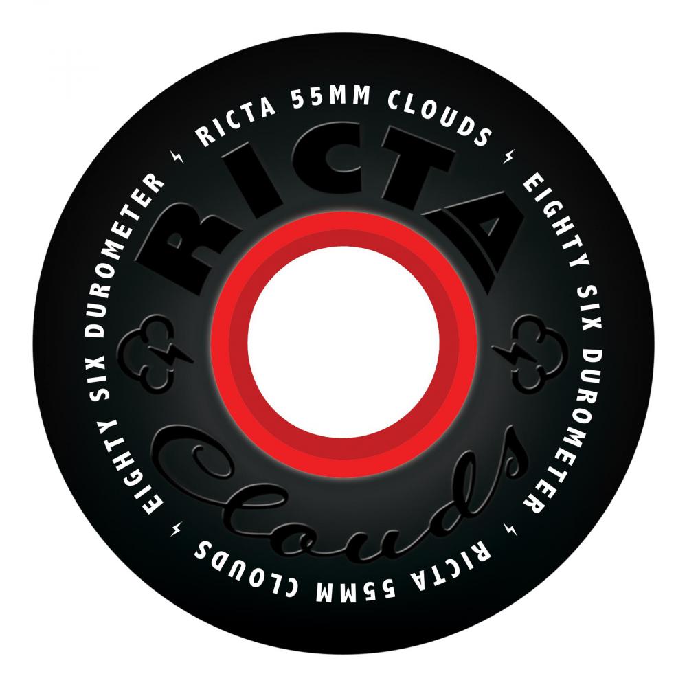 Ricta Clouds Skateboard Wheels Black/Red - 55mm 86a