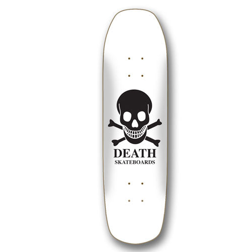 Death White Skull Square Nose Skateboard Pool Deck - 9"