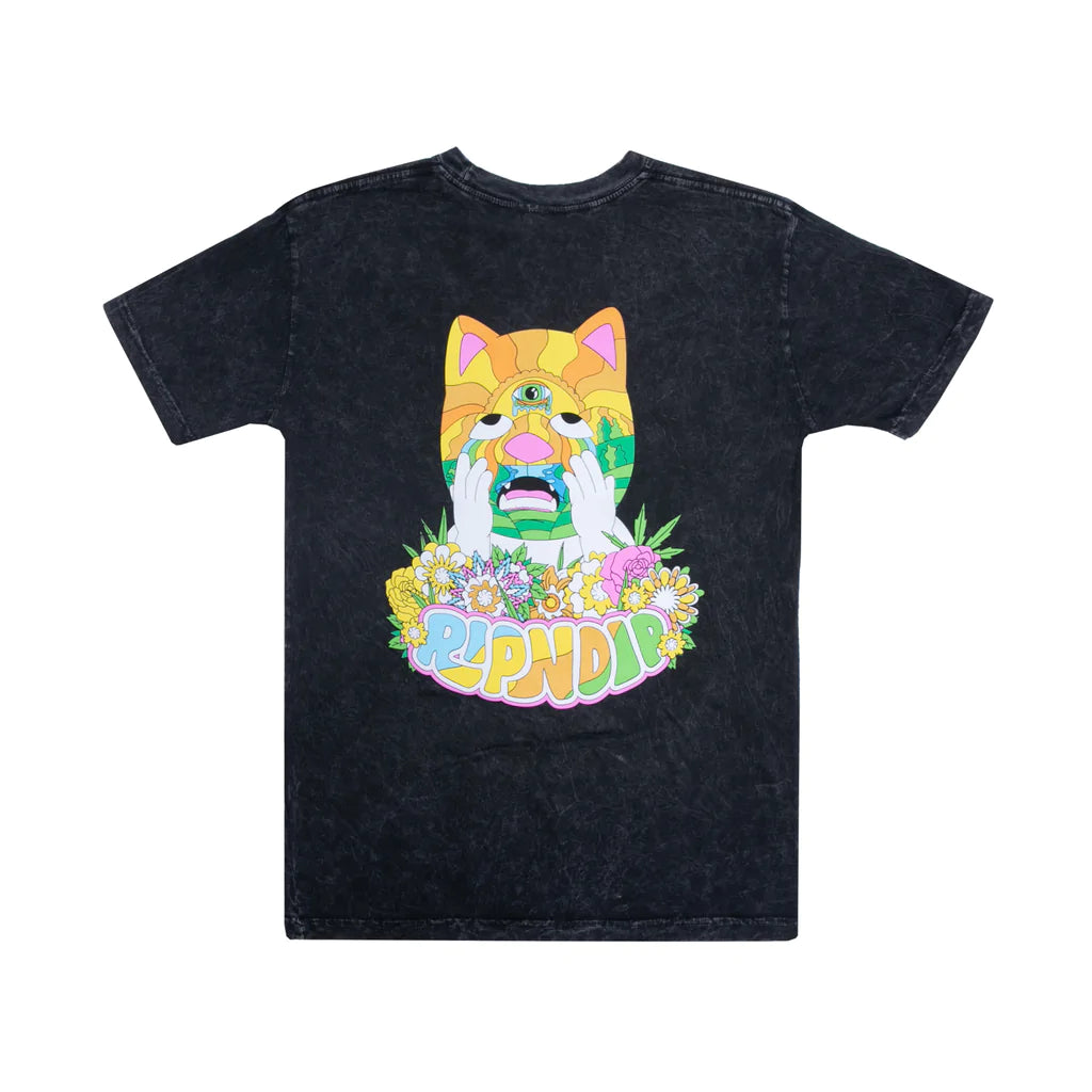 RIPNDIP Pretty Sad T Shirt Black Mineral Wash - Main Image