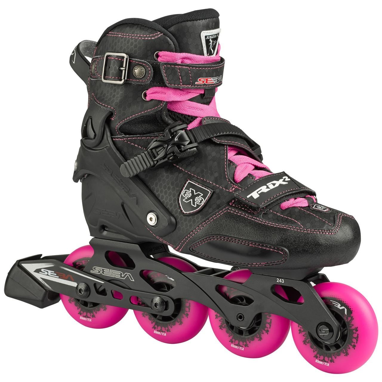 Seba Trix 2 80 Womens Inline Skates - Black/Pink