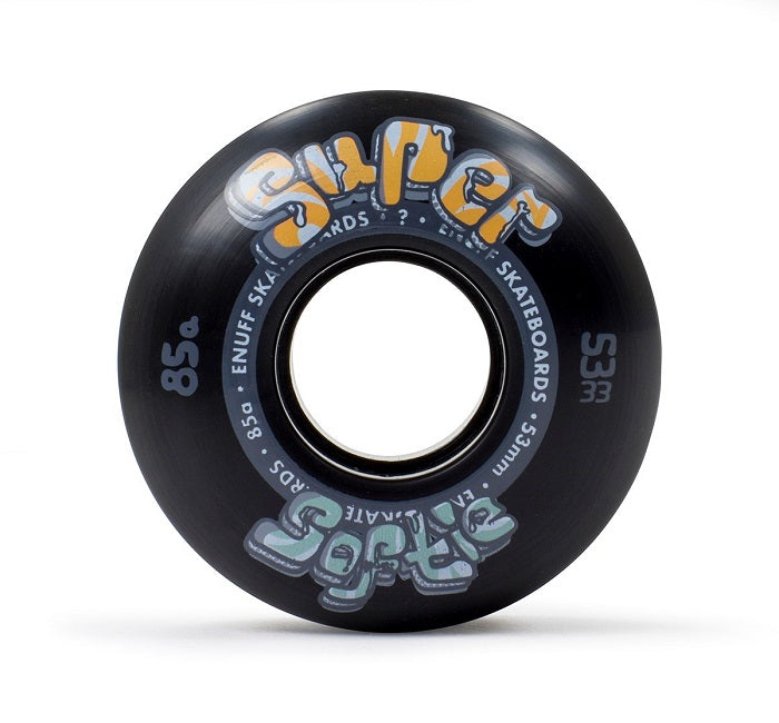 Enuff Super Softie Black Skateboard Wheels - 53mm 85a