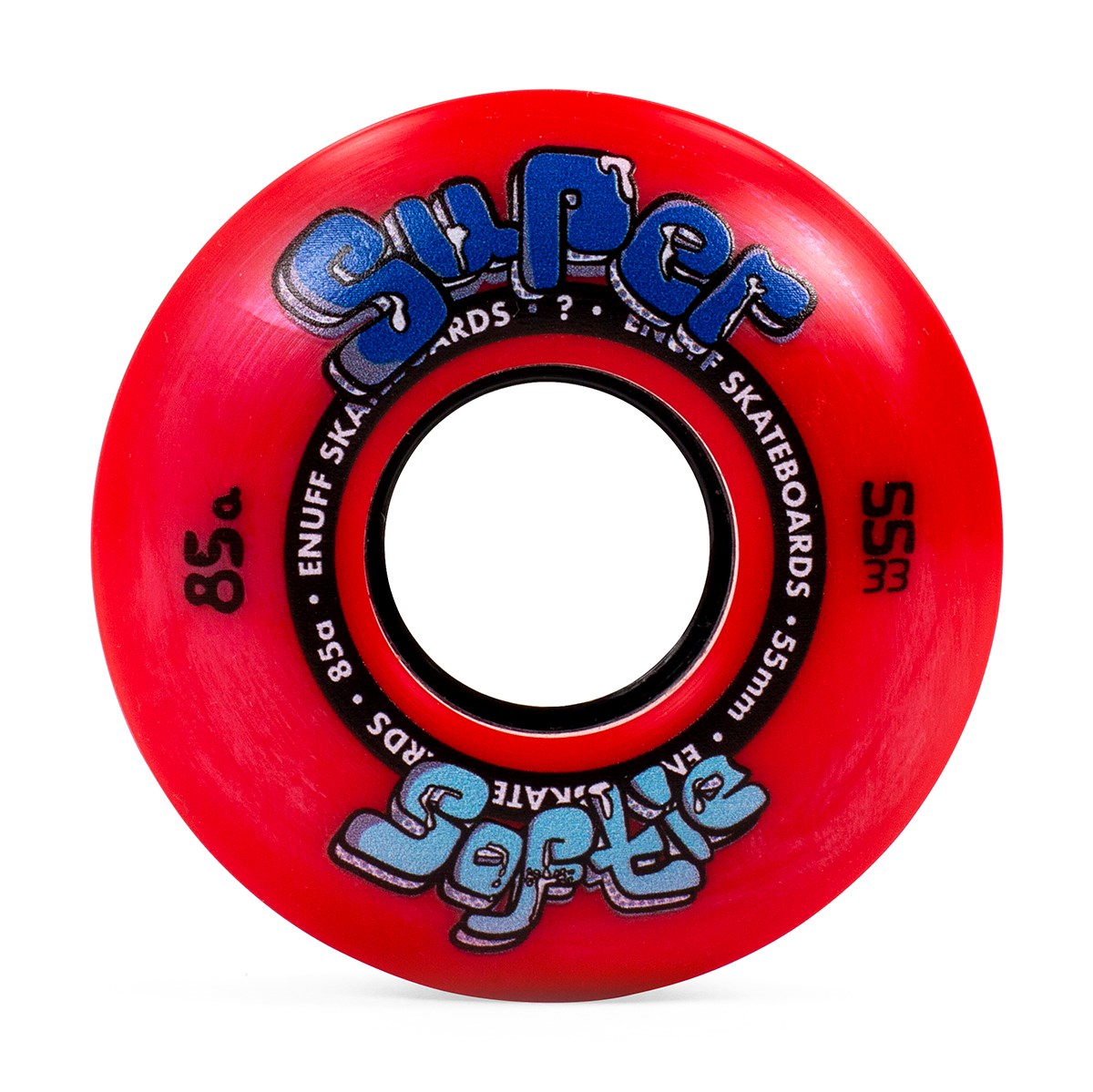 Enuff Super Softie Red Skateboard Wheels - 55mm 85a