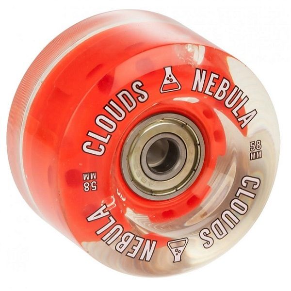 Clouds Nebula Light Up Clear Red Wheels 58mm - Set of 4