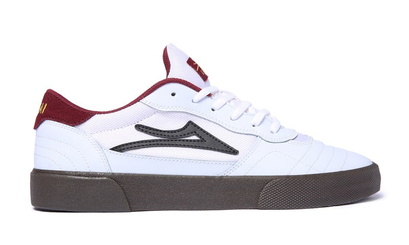 Lakai Cambridge Skate Shoes White/Gum Leather