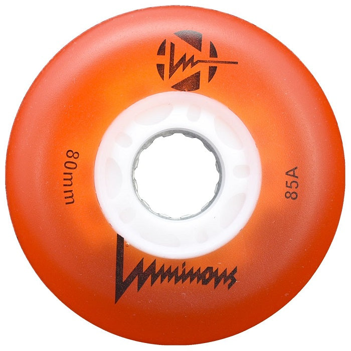 Luminous Light Up Inline Skate Wheels Orange 4 Pack Slick's Skate Store