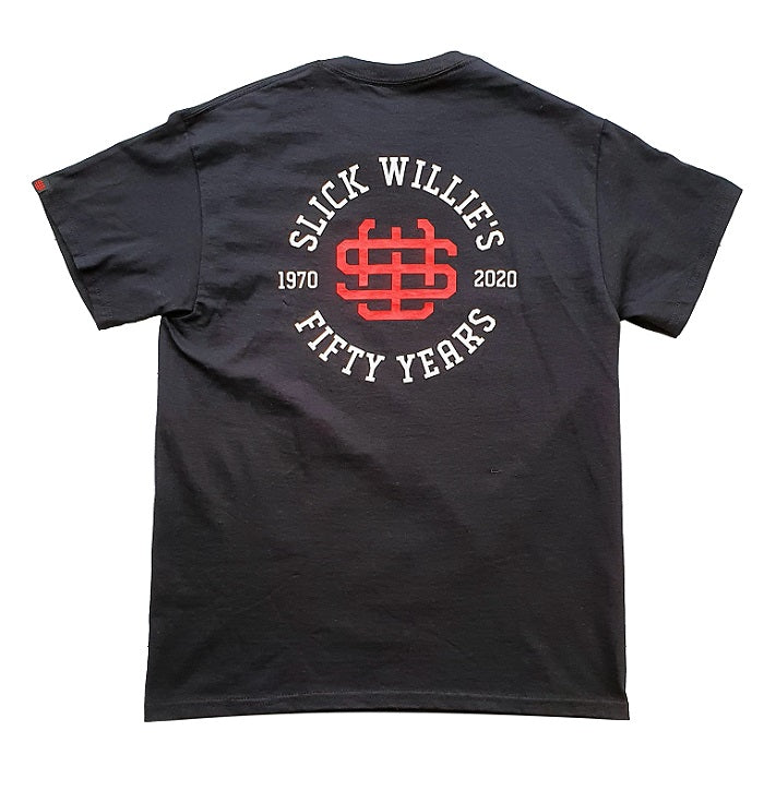 Slick Willie's 50th Anniversary T Shirt - Black
