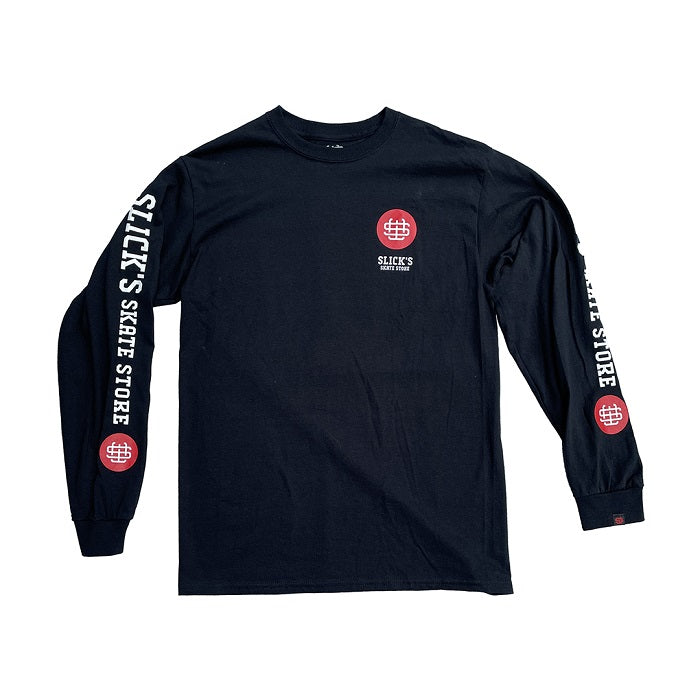Slick's Skate Store Monogram Long Sleeve T Shirt - Black