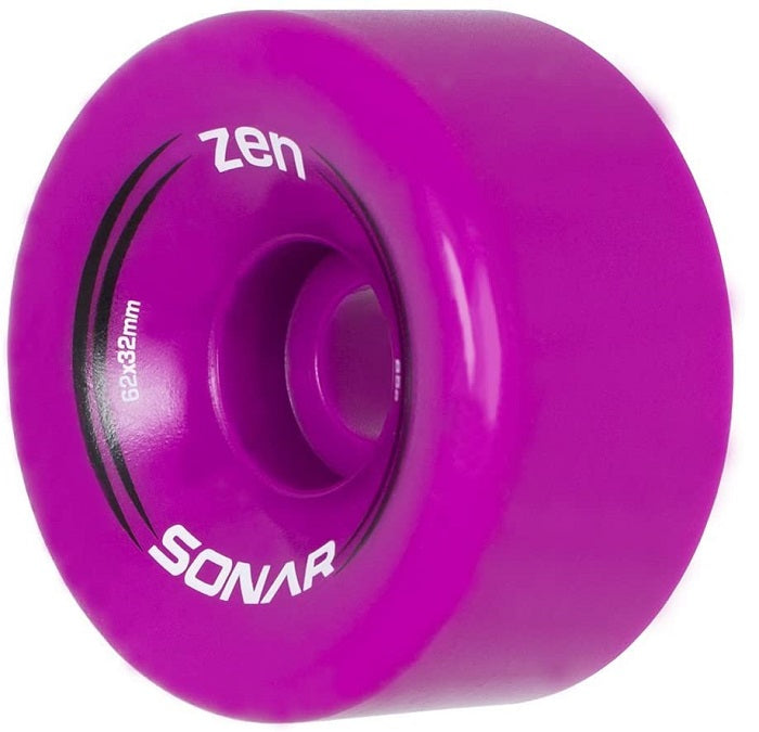Sonar Zen Magenta Quad Roller Skate Wheels 62mm Set of 4 Slick's