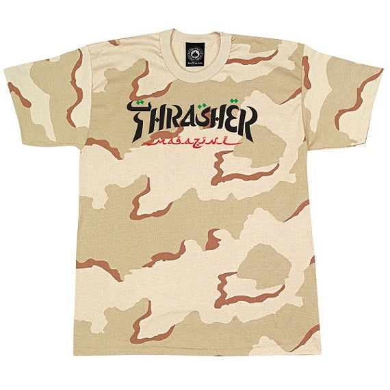 Thrasher Calligraphy Desert Camo T Shirt