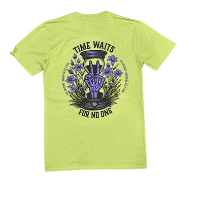Slick's Skate Store Time Waits T-Shirt - Kiwi