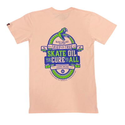Slick's Skate Store Snake T-Shirt - Pale Pink