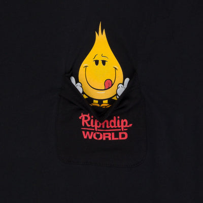 RIPNDIP F U Flameboy Pocket T-Shirt - Vintage Black