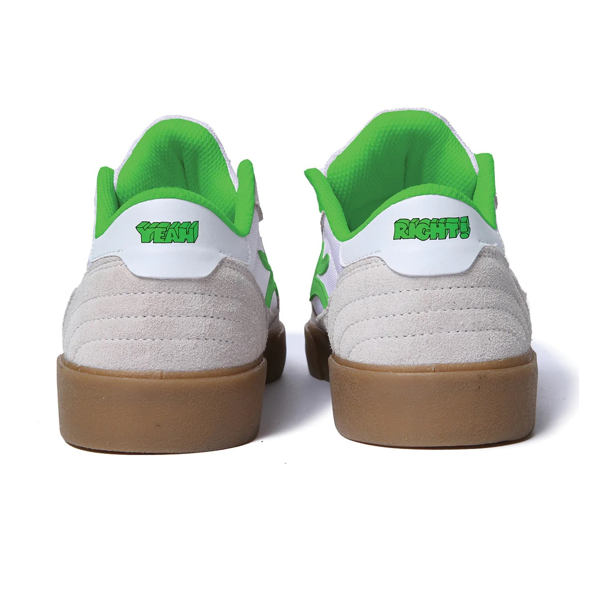 Lakai X Yeah Right Cambridge Skate Shoes - White/UV Green Suede