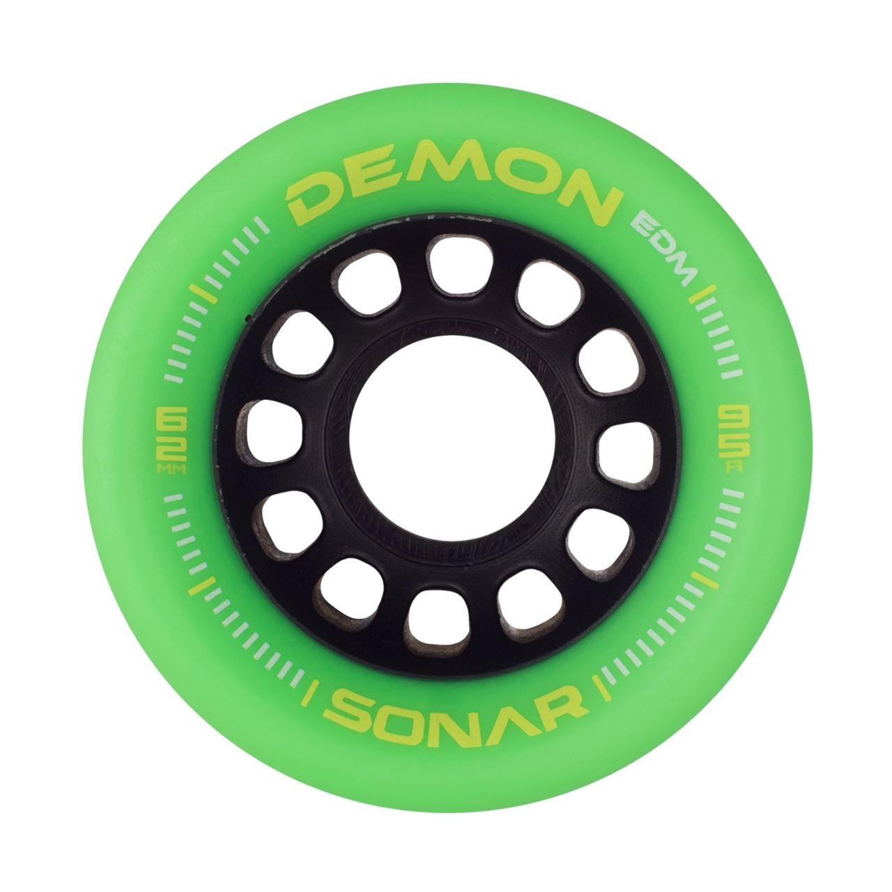 Sonar Demon EDM Green Roller Skate Wheels 62mm 95a - Set of 4 – Slick's ...