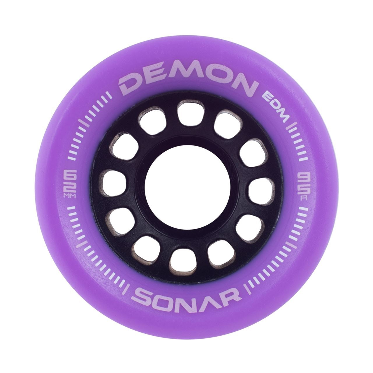 Sonar Demon EDM Ruedas para patines en color morado, 62 mm, 95 a, juego de 4