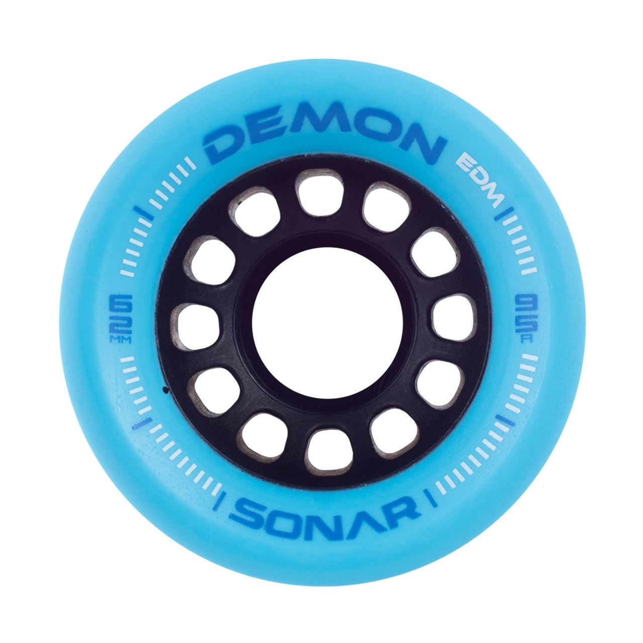 Sonar Demon EDM Roues de patins à roulettes bleu ciel 62 mm 95a - Lot de 4