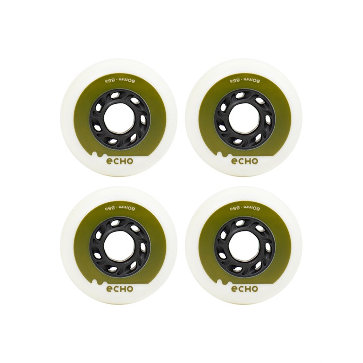 Echo Drift White/Green Wheels 80mm 85a - Set of 4