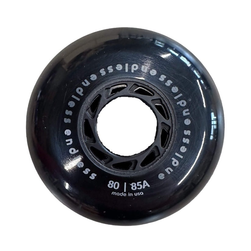 Endless Black 80mm Wheels with ILQ 9 Classic plus bearings - Set of 4