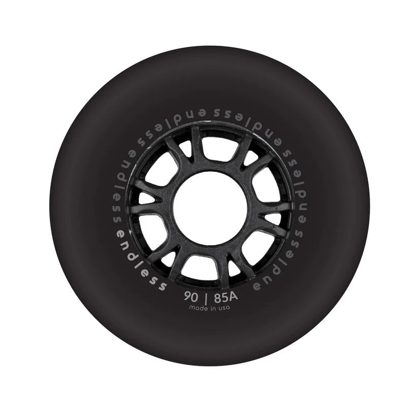 Endless Black 90mm Wheels with ILQ 9 Classic plus bearings - Set of 4