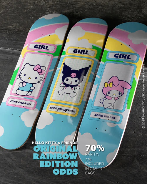 スケートボード GIRL HELLO KITTY&FRIENDS RAINBOW DECK Girl Hello Kitty & Friends Rainbow Blind Bag Deck – Slick's Skate
