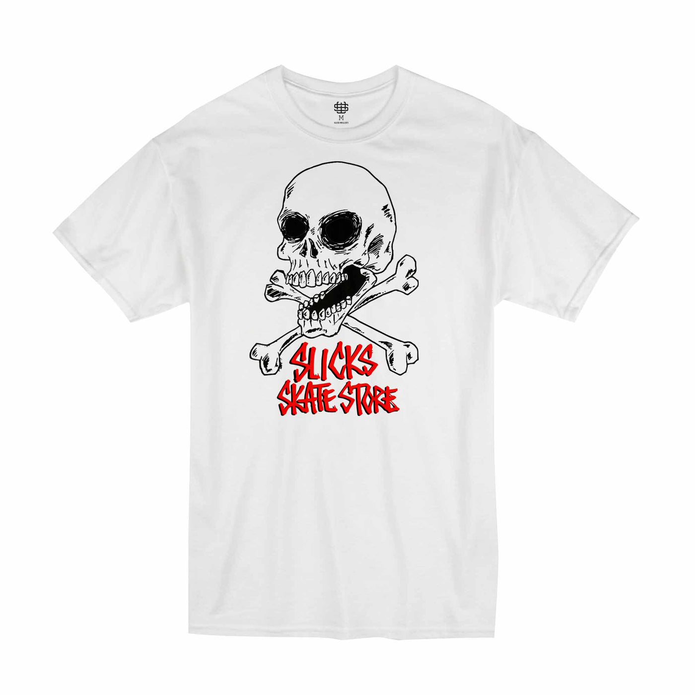 T-Shirt Enfant Fos Crossbones de Slick's Skate Store - Blanc