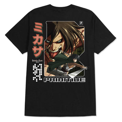 Primitive X Attack On Titan Mikasa T Shirt - Black