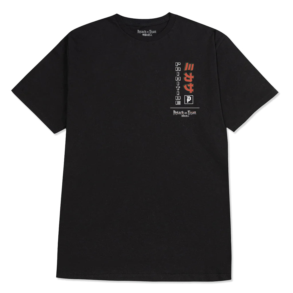 Primitive X Attack On Titan Mikasa T Shirt - Black