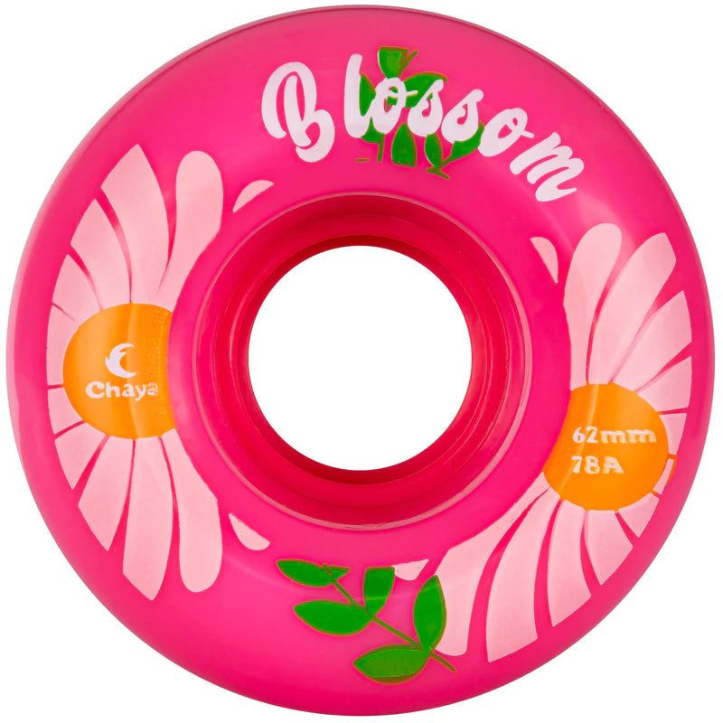 Chaya Blossom Roller Skate Wheels Pink 62mm 78a - 4 Pack