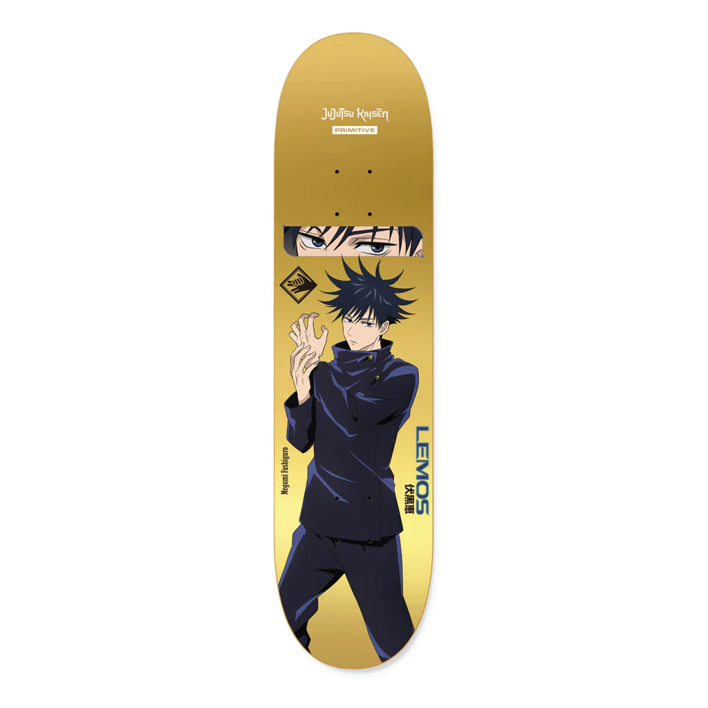 Primitive X Jujutsu Kaisen Megumi Lemos Gold Skateboard Deck - 8.125"