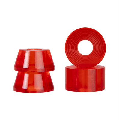 Bujes para patines cuádruples Rookie Conical &amp; Barrel Clear Red 79a