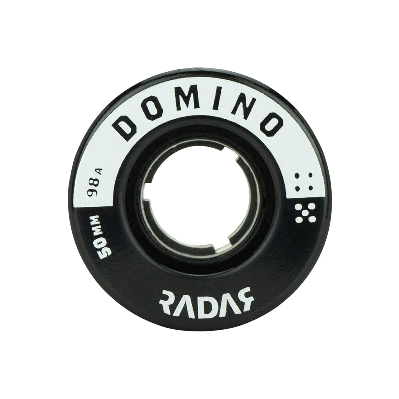 Ruedas Radar Domino Negras/Plateadas 50mm 98a - Juego de 4