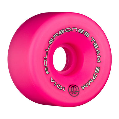 Rollerbones Team Logo Wheels Pink 57mm 101a - Set of 8
