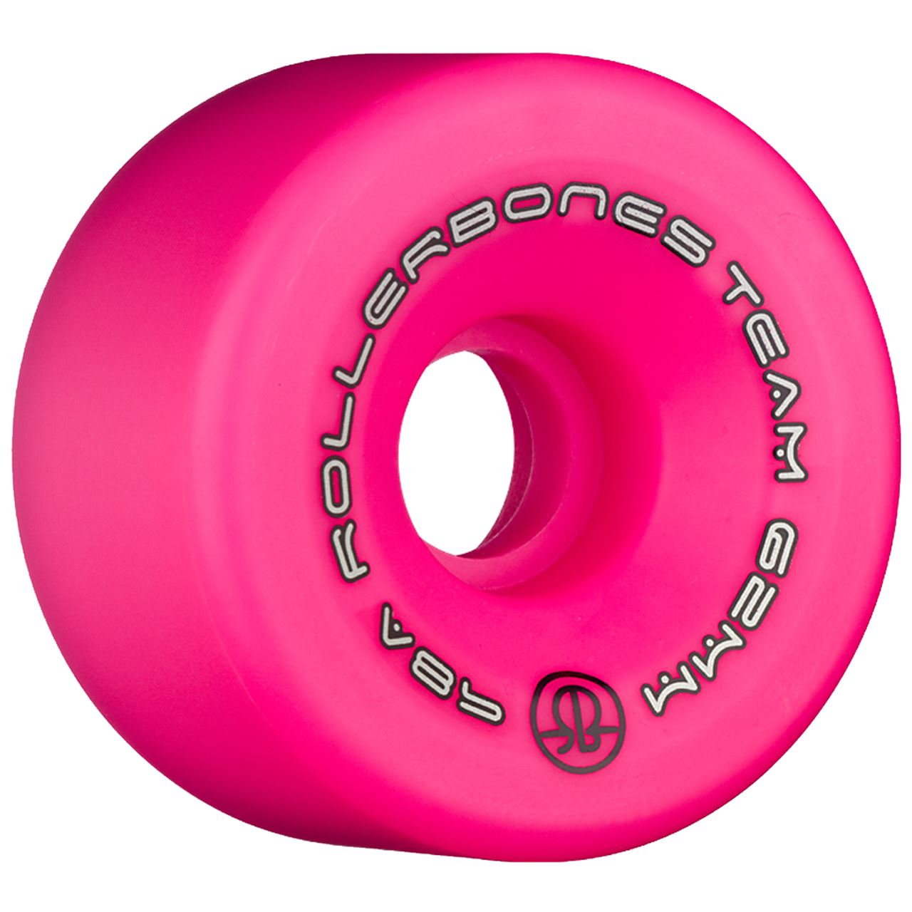 Rollerbones Team Logo Wheels Pink 62mm 98a - Set of 8