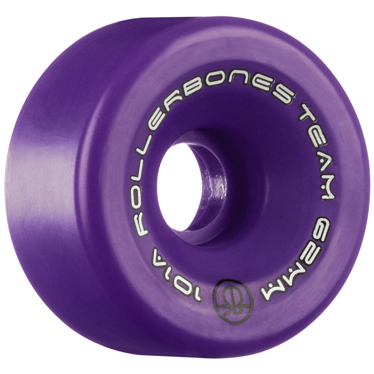 Rollerbones Team Logo Wheels Purple 62mm 101a - Set of 8
