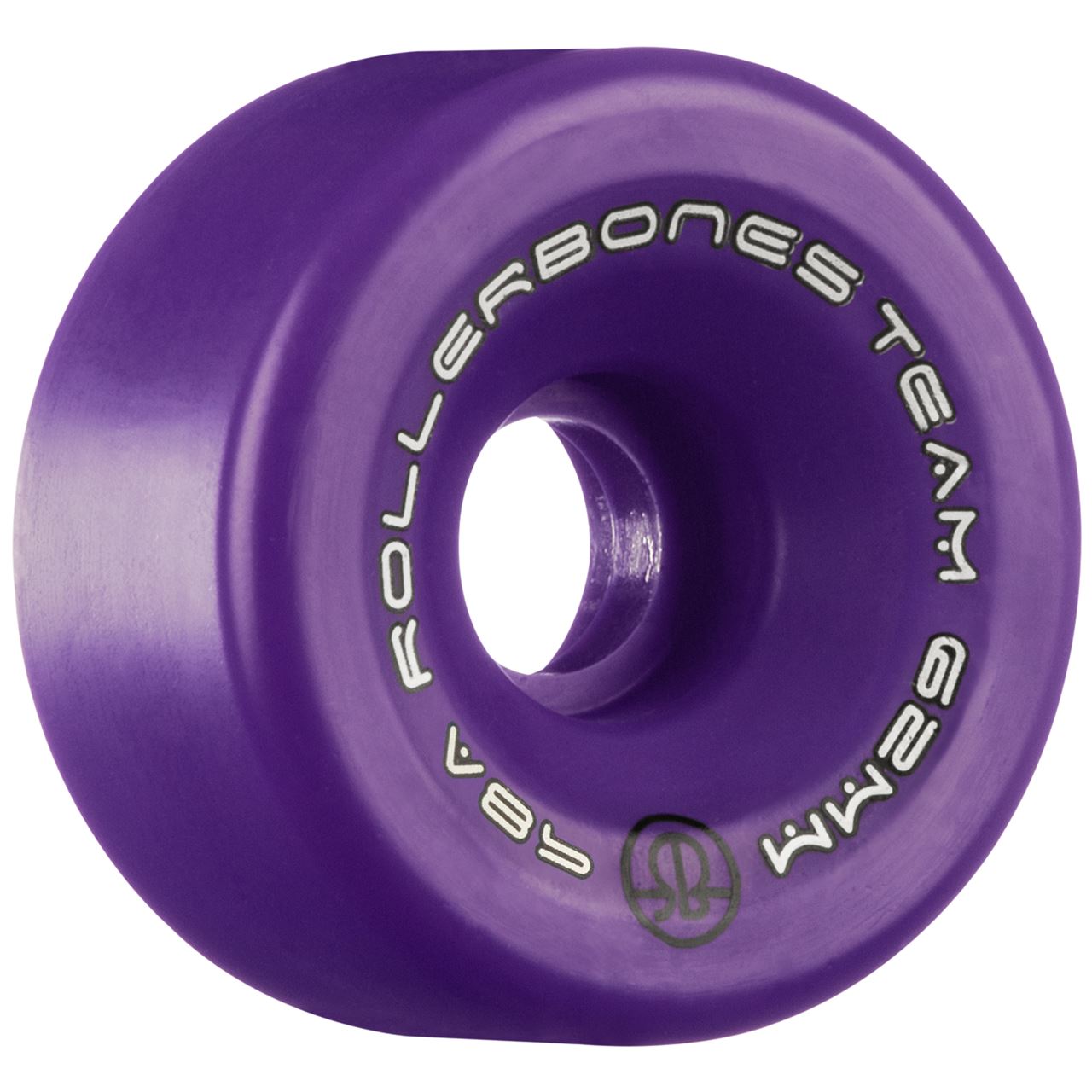 Rollerbones Team Logo Wheels Purple 62mm 98a - Set of 8