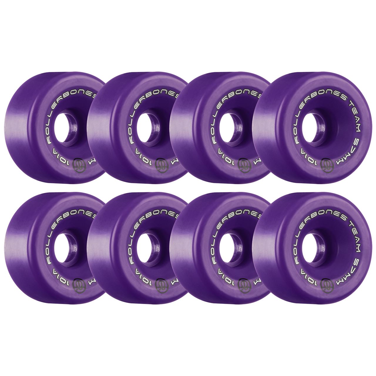 Rollerbones Team Logo Wheels Purple 57mm 101a - Set of 8