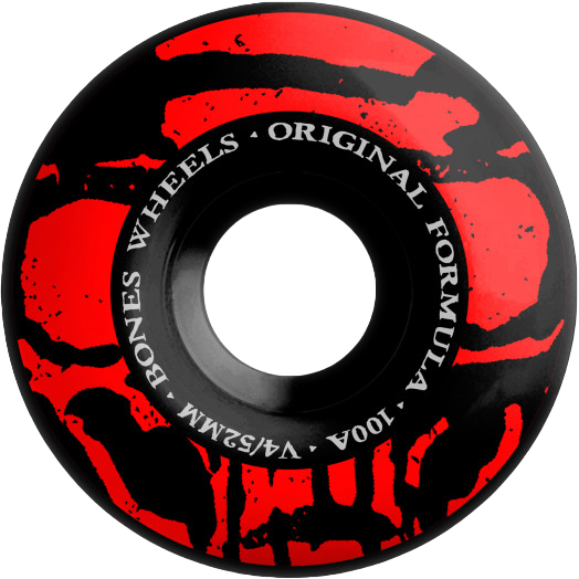 Bones OG Formula Mummy Skulls V4 Wide Skateboard Wheels Black - 52mm