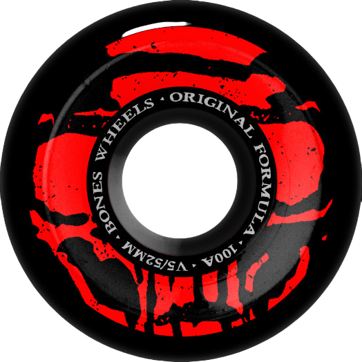 Bones OG Formula Mummy Skulls V5 Sidecut Skateboard Wheels Black - 52mm