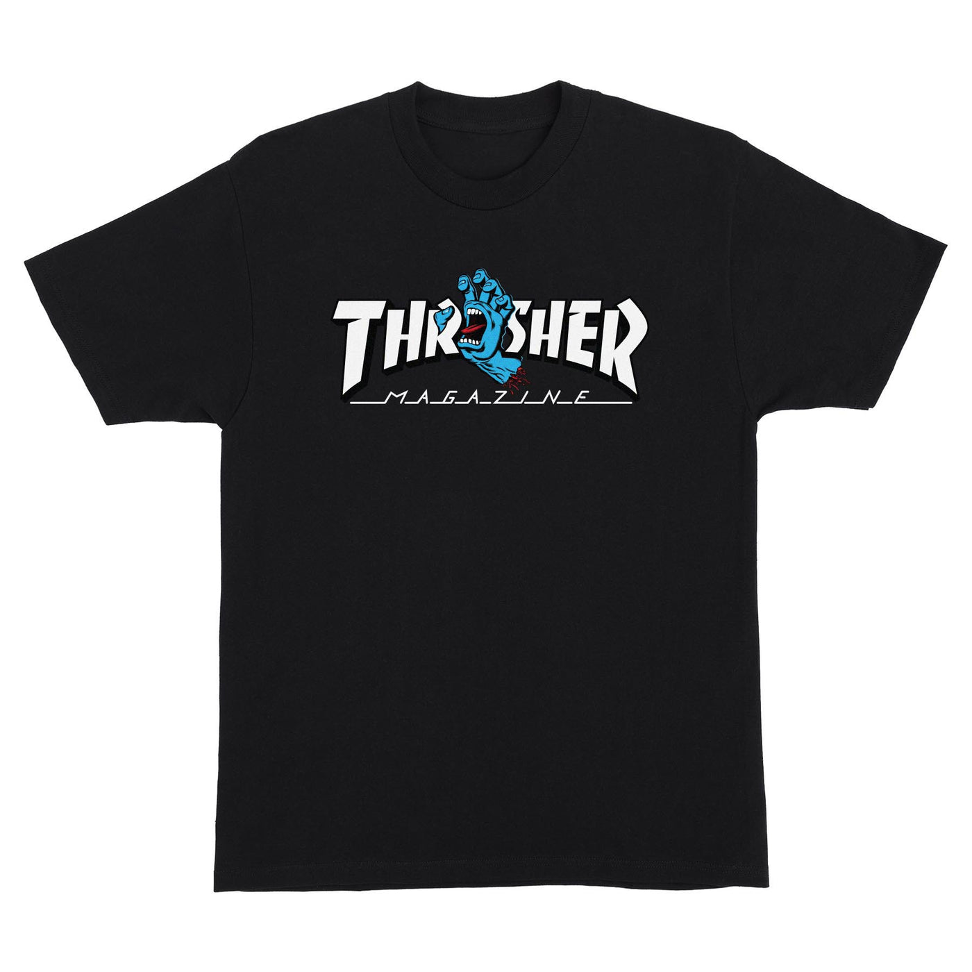 Santa Cruz X Thrasher Screaming Logo T Shirt - Black