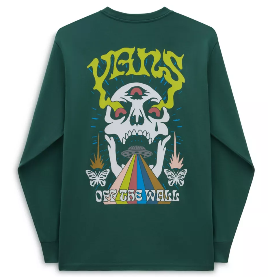 Vans Skull Saucer Long Sleeve T-Shirt - Green
