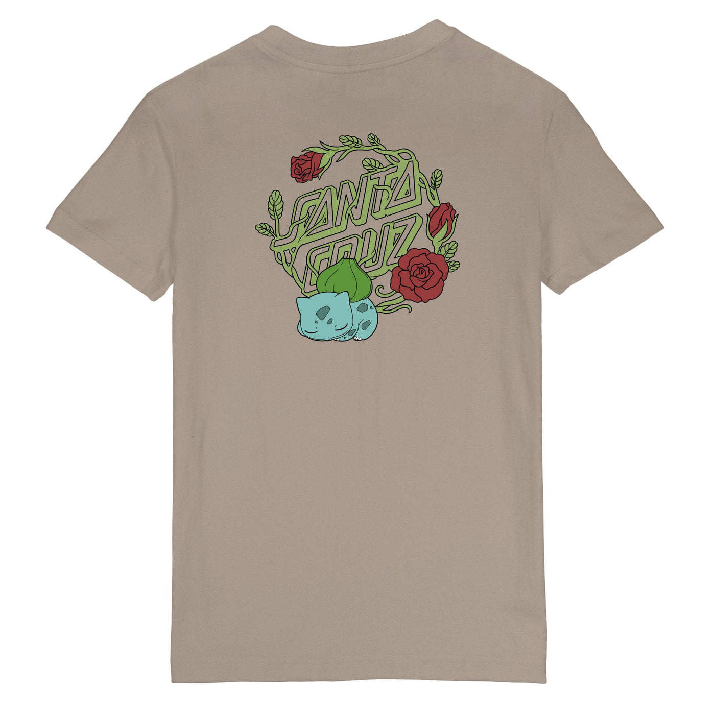 Santa Cruz X Pokémon Bulbasaur Dot Womens T-Shirt - Warm Grey