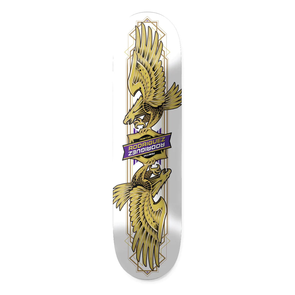 Primitive Rodriguez Twin Nose Eagle White Skateboard Deck - 8.5"