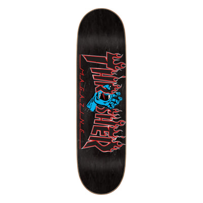 Tabla de skate negra con logo Screaming Flame de Santa Cruz X Thrasher - 8,5" 