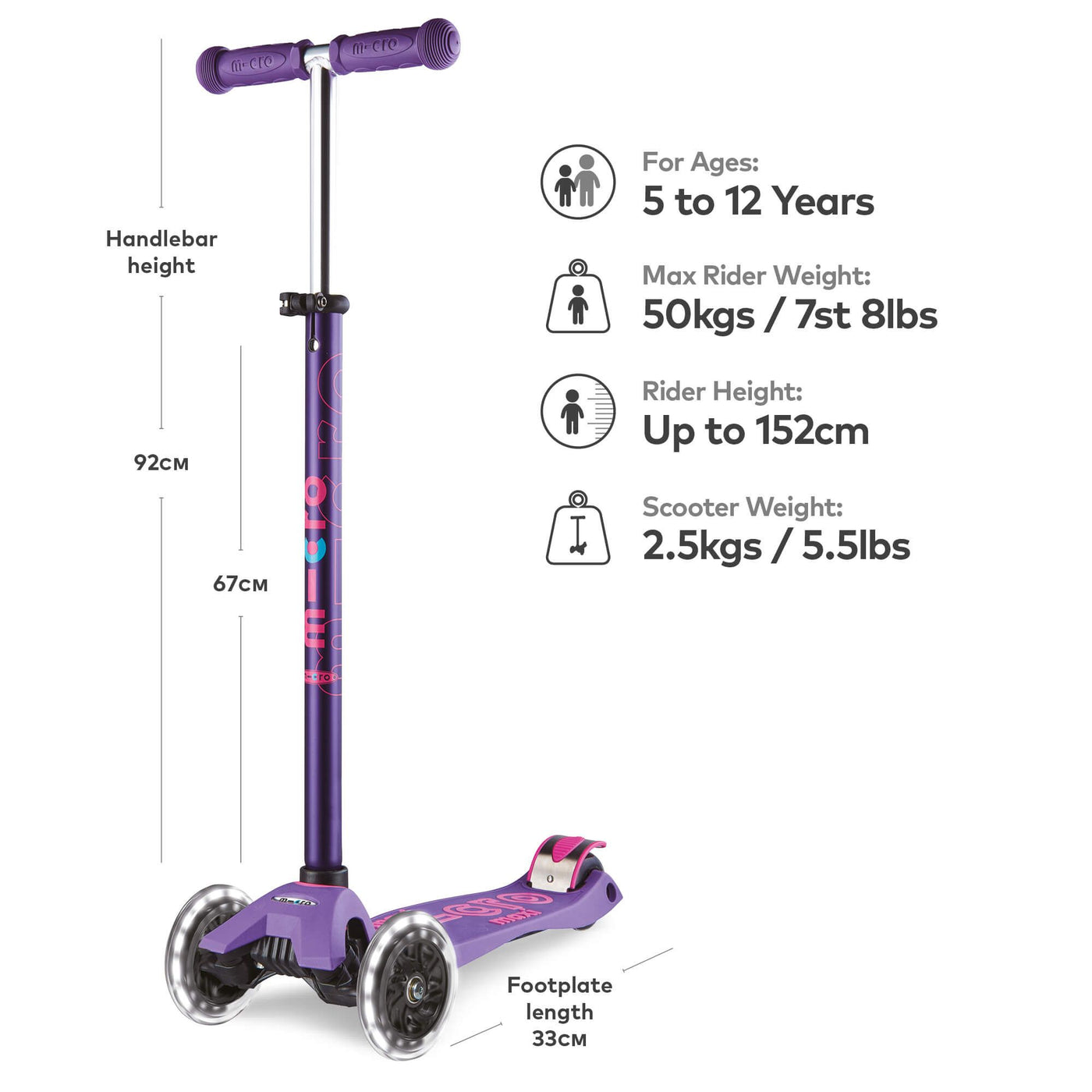 Trottinette LED Maxi Micro Deluxe - Violet