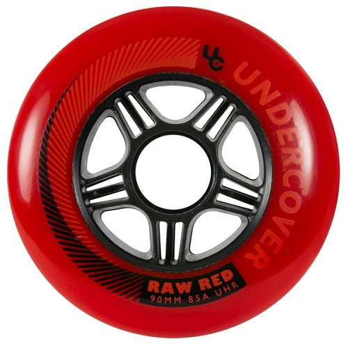 Ruedas Undercover Raw Red con radio de bala 90 mm 85a - Juego de 4