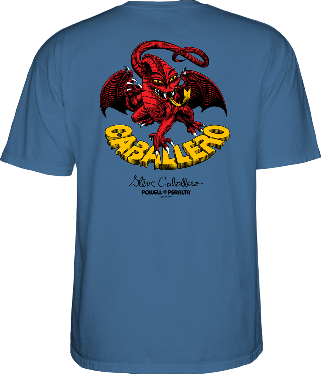 Powell Peralta Cab Classic Dragon II T Shirt - Slate Blue