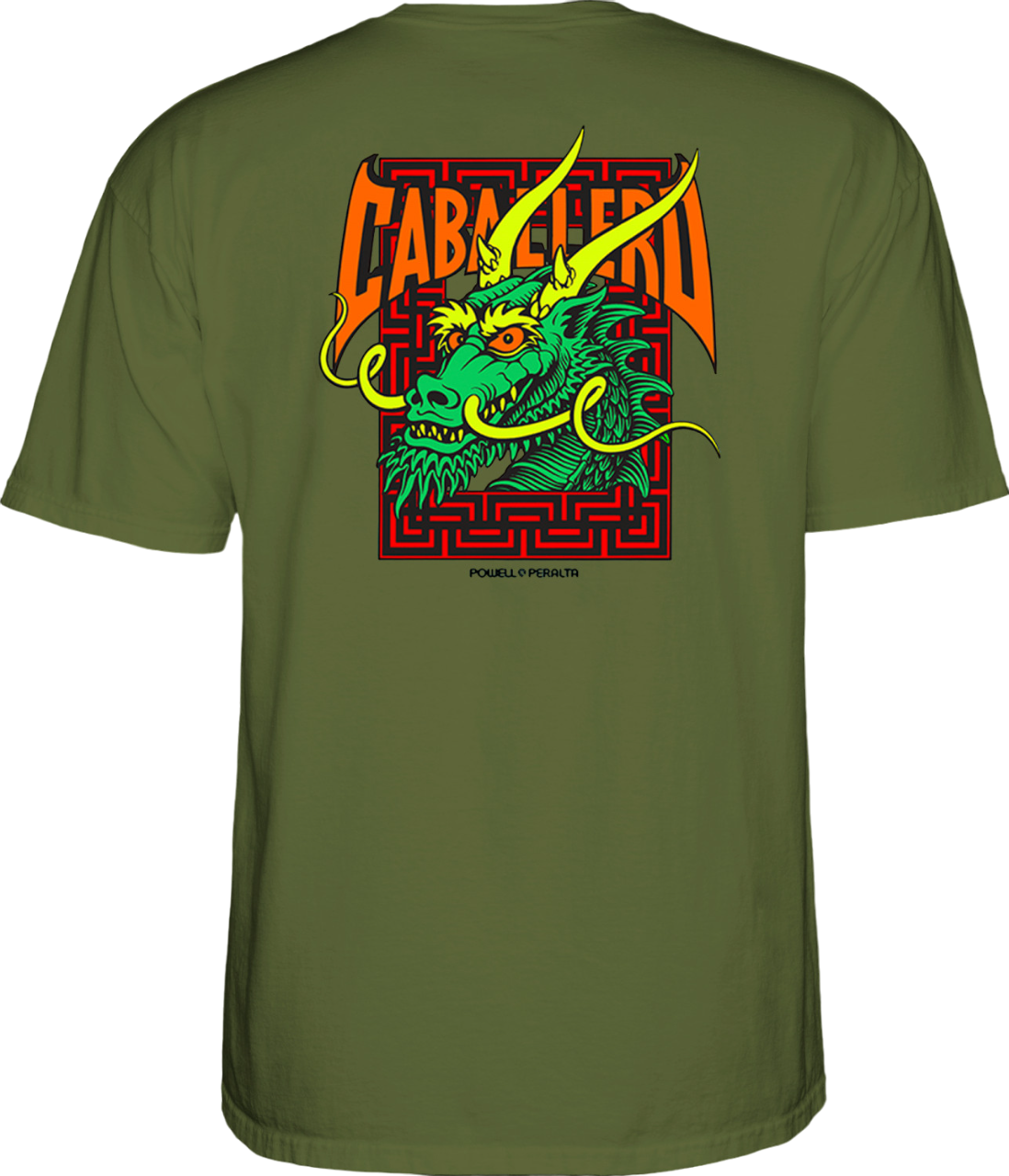 Powell Peralta Cab Street Dragon T Shirt - Military Green