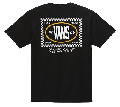 T-Shirt Vans Team Player Checkerboard - Noir/Vieil Or 